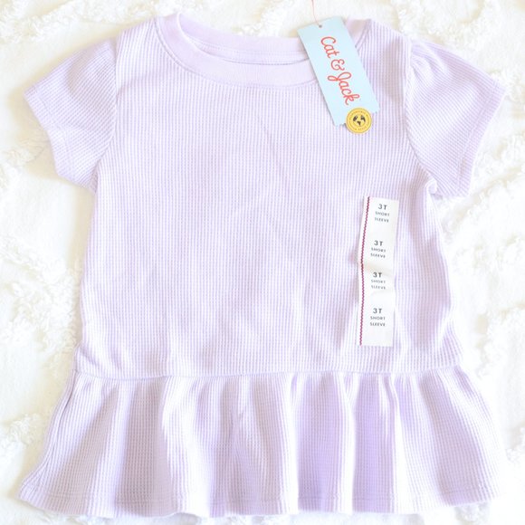 Set of 4 Spring/Summer Sparkle Waffle T-shirts, Floral Leggings & Jean Skirt NWT - Picture 2 of 16